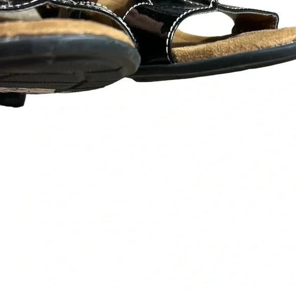 NATURALIZER shoes,woman size 9.5M. Sandals,Black patent,wedge sandals,NEW,comfy - Picture 9 of 13